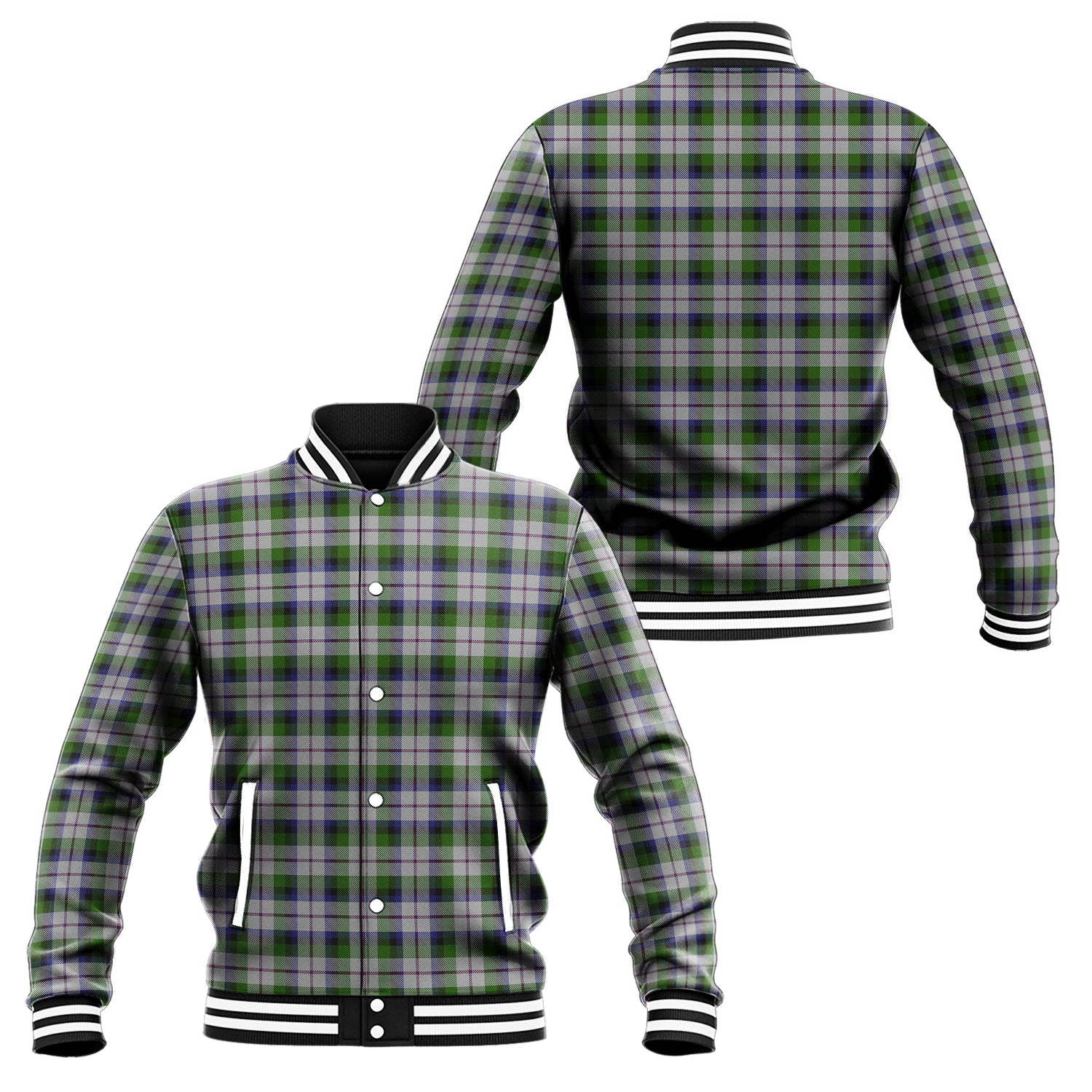 MacNaughton Dress Tartan Baseball Jacket Unisex - Tartan Vibes Clothing