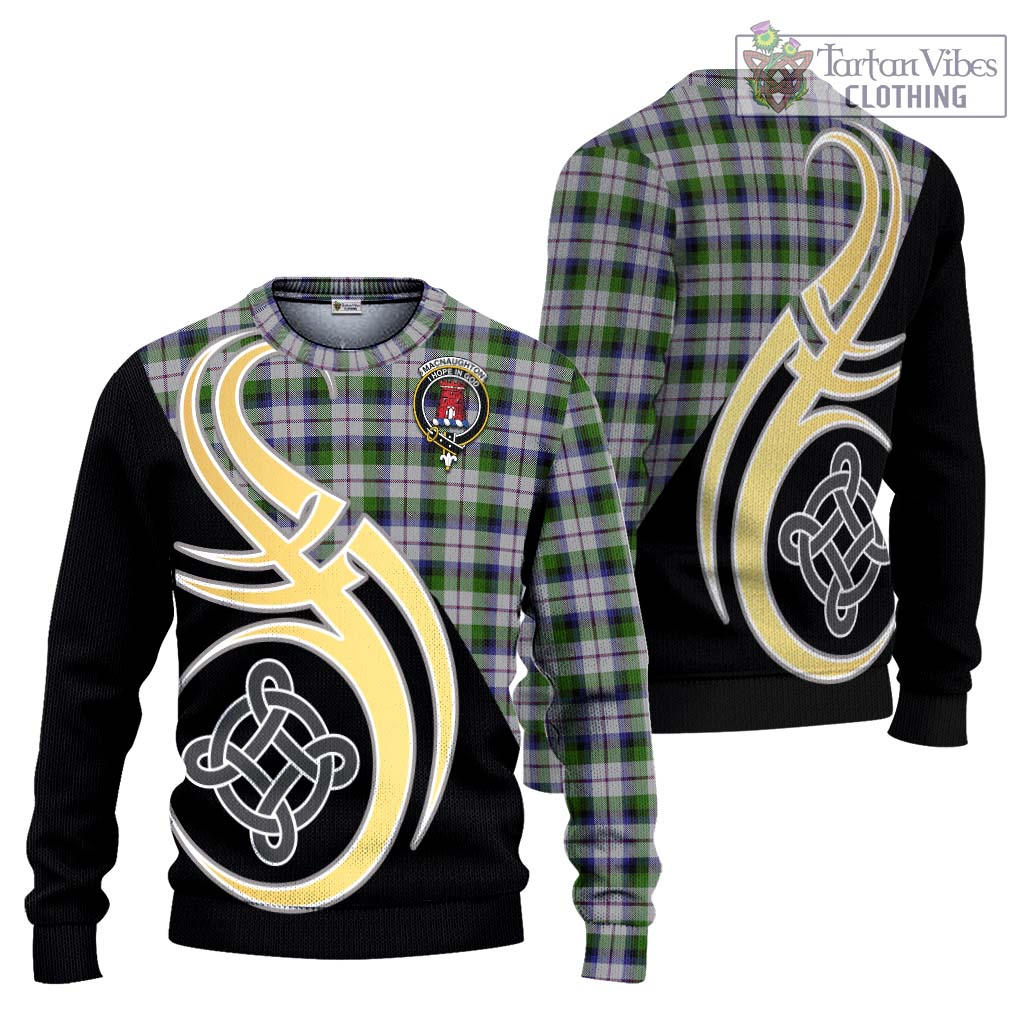 MacNaughton Dress Tartan Knitted Sweater with Family Crest and Celtic Symbol Style Unisex - Tartan Vibes Clothing