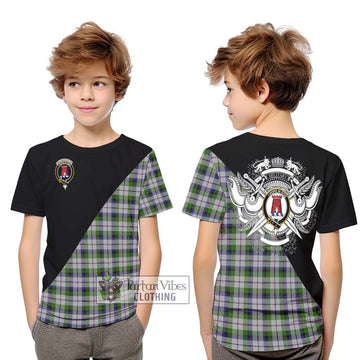 MacNaughton Dress Tartan Kid T-Shirt with Family Crest and Military Logo Style