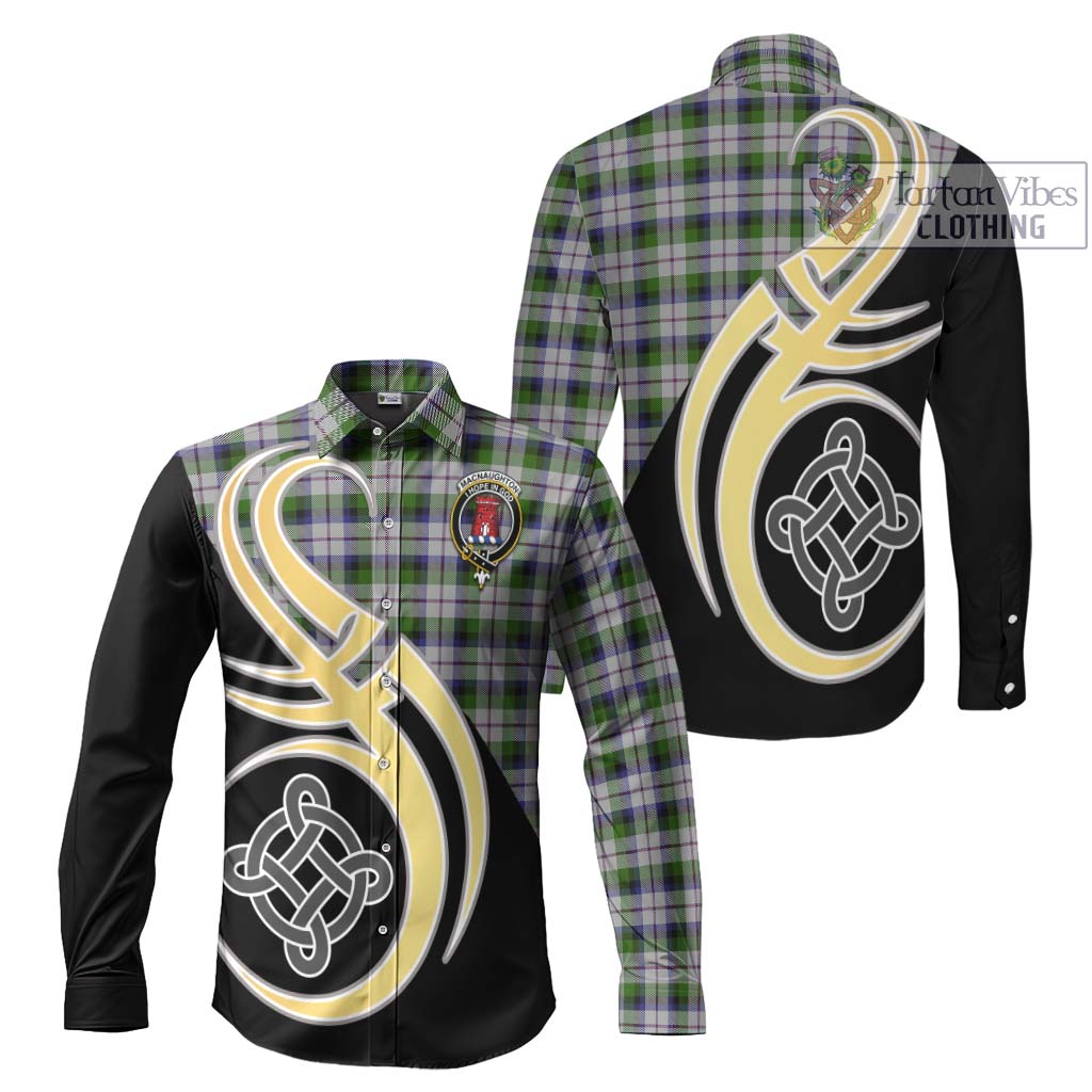 MacNaughton Dress Tartan Long Sleeve Button Shirt with Family Crest and Celtic Symbol Style Men's Shirt S - Tartan Vibes Clothing