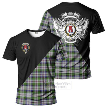 MacNaughton Dress Tartan T-Shirt with Family Crest and Military Logo Style