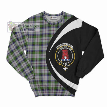 MacNaughton Dress Tartan Sweatshirt with Family Crest Circle Style