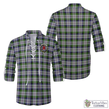 MacNaughton Dress Tartan Men's Scottish Traditional Jacobite Ghillie Kilt Shirt with Family Crest