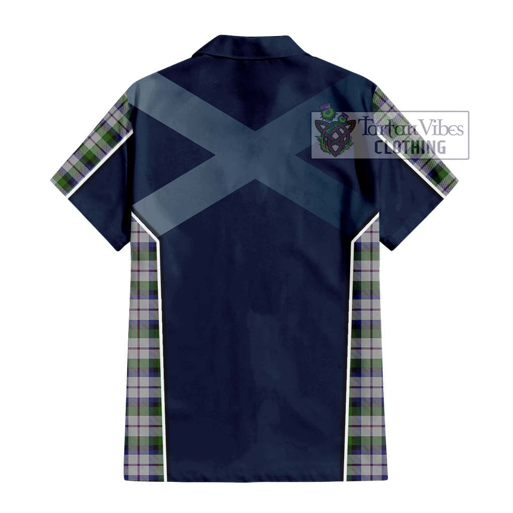 MacNaughton Dress Tartan Short Sleeve Button Shirt with Family Crest and Lion Rampant Vibes Sport Style - Tartan Vibes Clothing