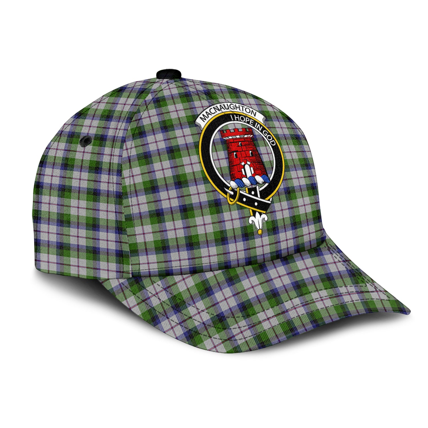 MacNaughton Dress Tartan Classic Cap with Family Crest - Tartan Vibes Clothing