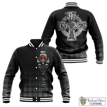 MacNaughton Dress Tartan Baseball Jacket Featuring Alba Gu Brath Family Crest Celtic Inspired