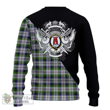 MacNaughton Dress Tartan Ugly Sweater with Family Crest and Military Logo Style