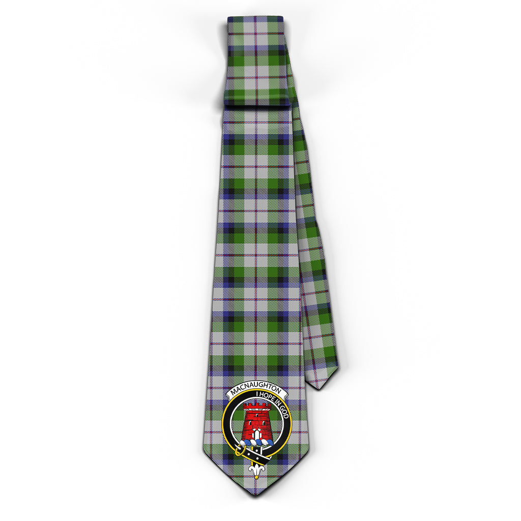 MacNaughton Dress Tartan Classic Necktie with Family Crest - Tartan Vibes Clothing