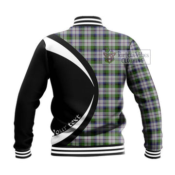 MacNaughton Dress Tartan Baseball Jacket with Family Crest Circle Style