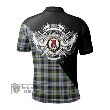 MacNaughton Dress Tartan Polo Shirt with Family Crest and Military Logo Style