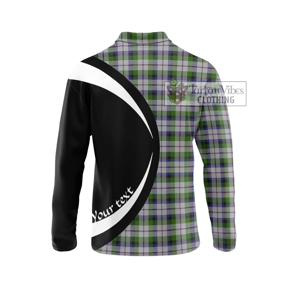 MacNaughton Dress Tartan Long Sleeve Polo Shirt with Family Crest Circle Style - Tartan Vibes Clothing