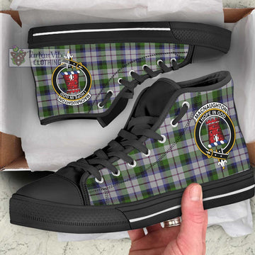 MacNaughton Dress Tartan High Top Shoes with Family Crest