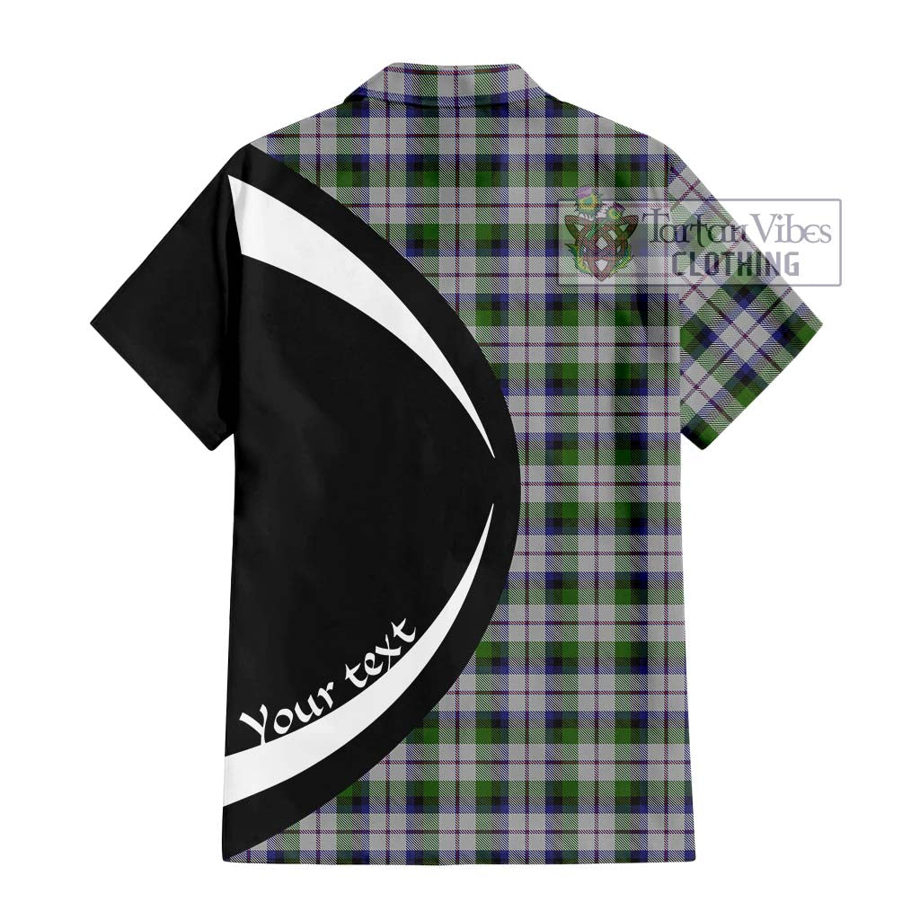 MacNaughton Dress Tartan Short Sleeve Button Up with Family Crest Circle Style - Tartan Vibes Clothing