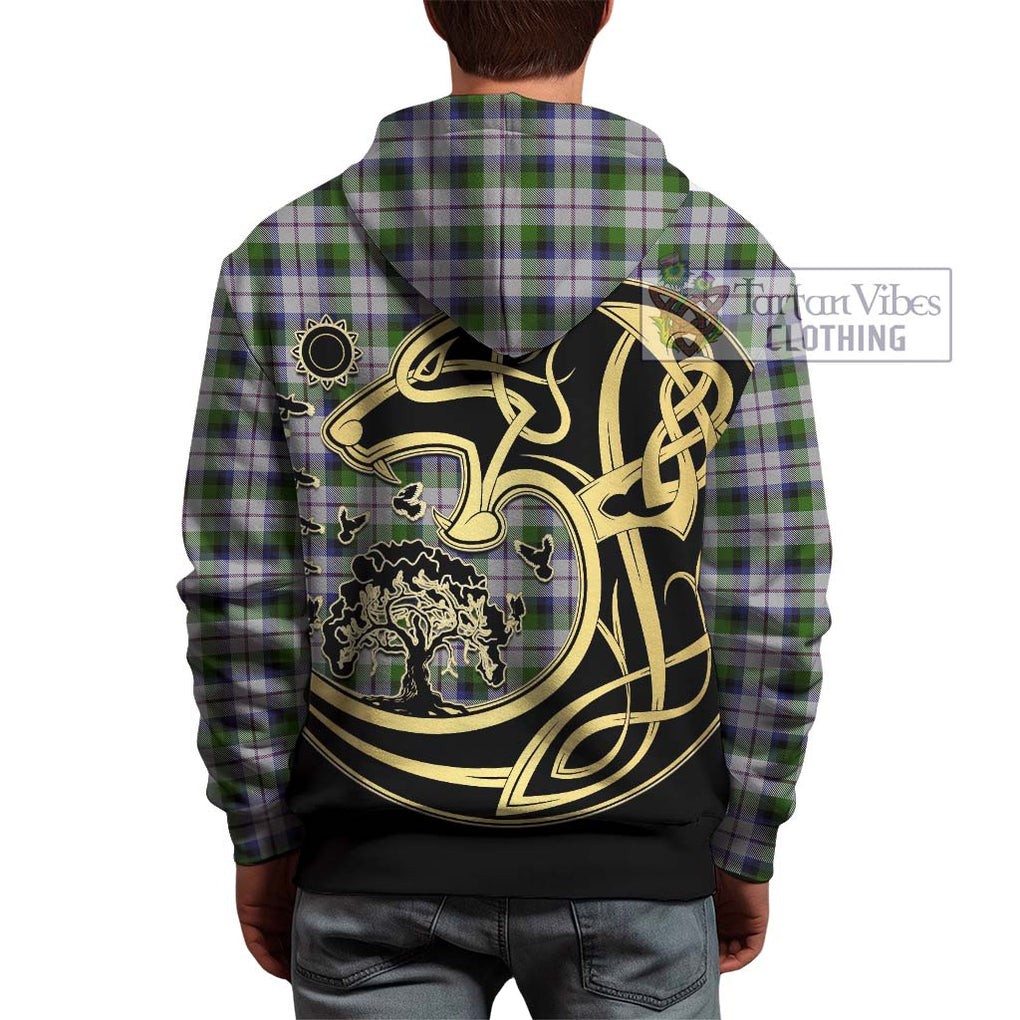 MacNaughton Dress Tartan Hoodie with Family Crest Celtic Wolf Style - Tartan Vibes Clothing