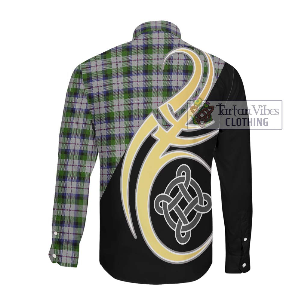 MacNaughton Dress Tartan Long Sleeve Button Shirt with Family Crest and Celtic Symbol Style Men's Shirt - Tartan Vibes Clothing