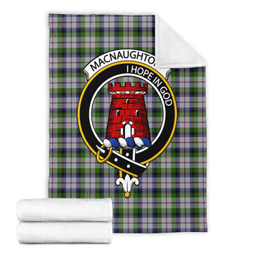 MacNaughton Dress Tartan Blanket with Family Crest