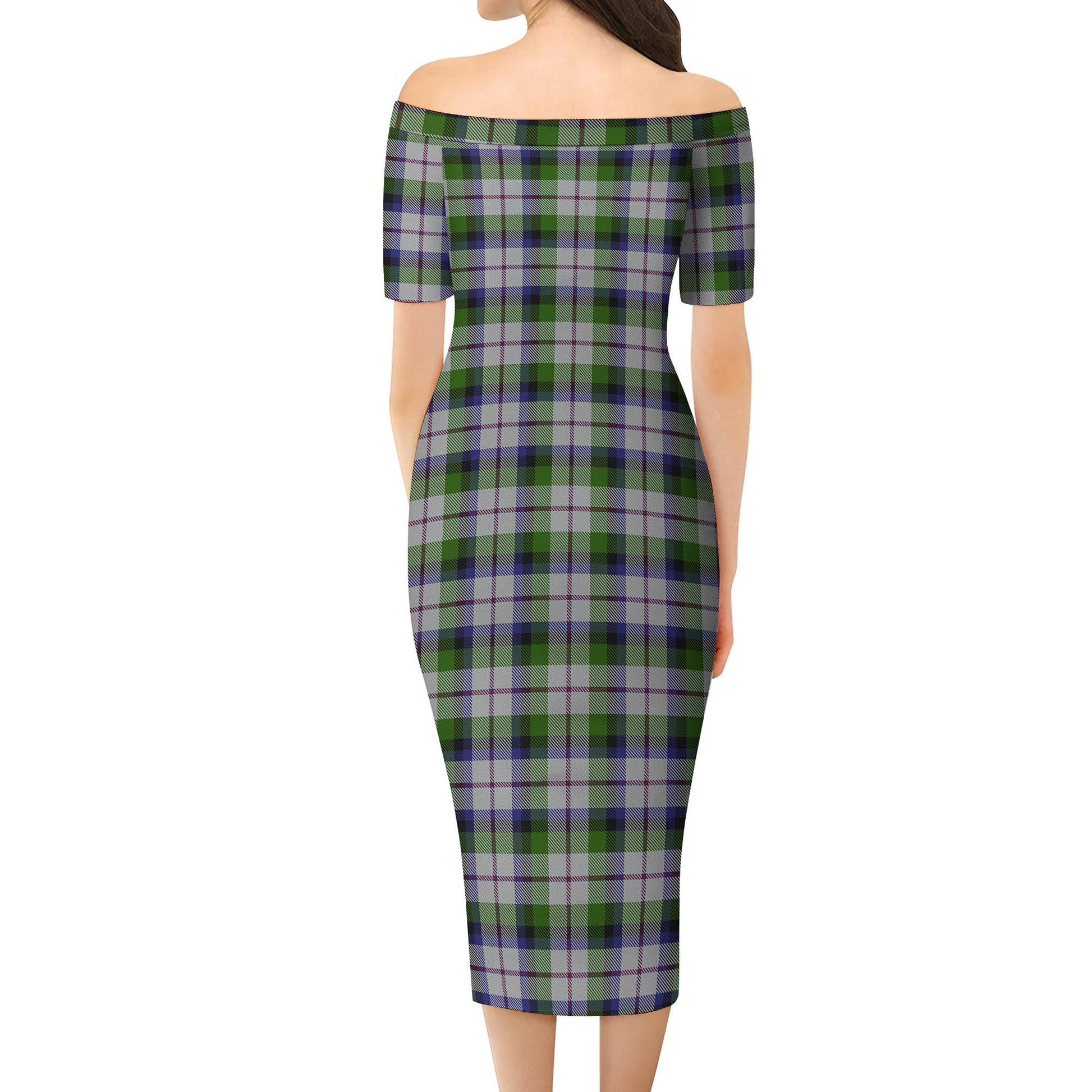 MacNaughton Dress Tartan Off Shoulder Lady Dress - Tartanvibesclothing