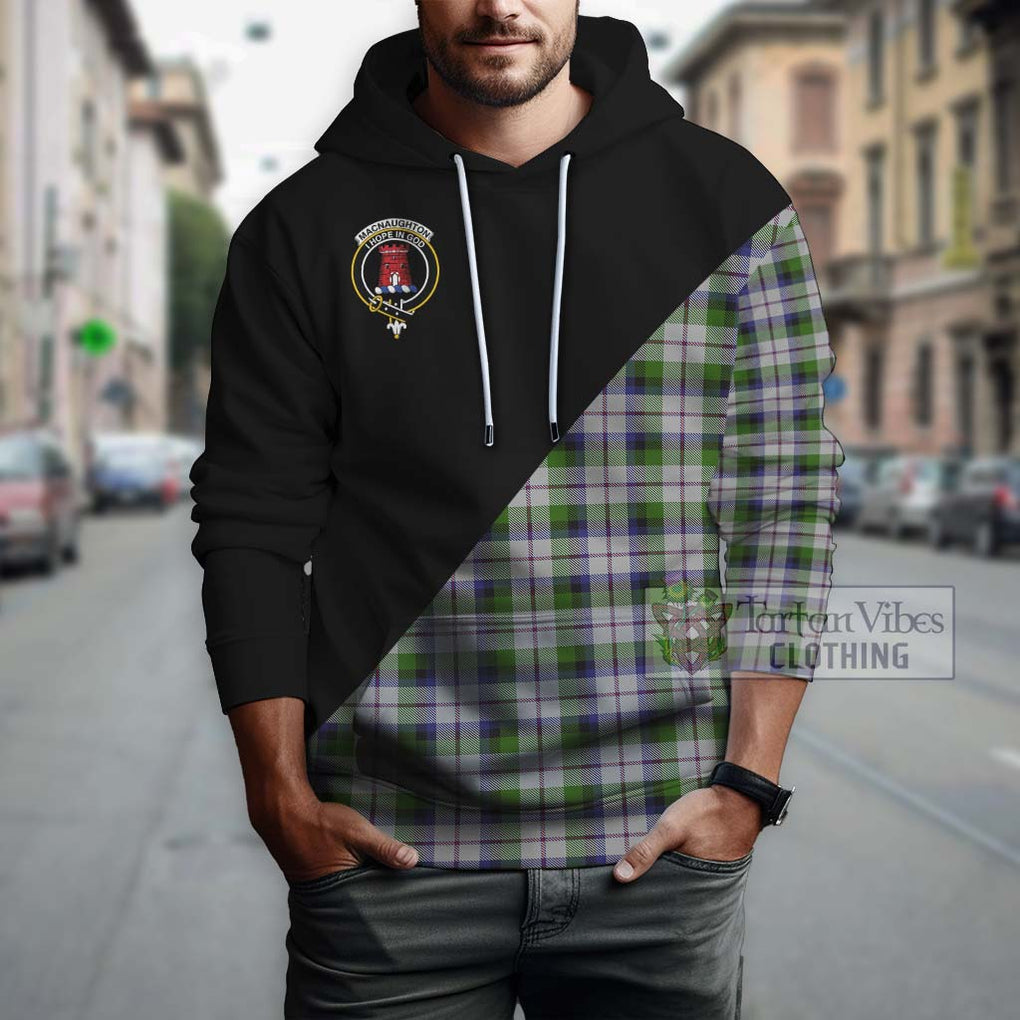 MacNaughton Dress Tartan Hoodie with Family Crest and Military Logo Style - Tartanvibesclothing Shop