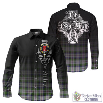 MacNaughton Dress Tartan Long Sleeve Button Up Featuring Alba Gu Brath Family Crest Celtic Inspired