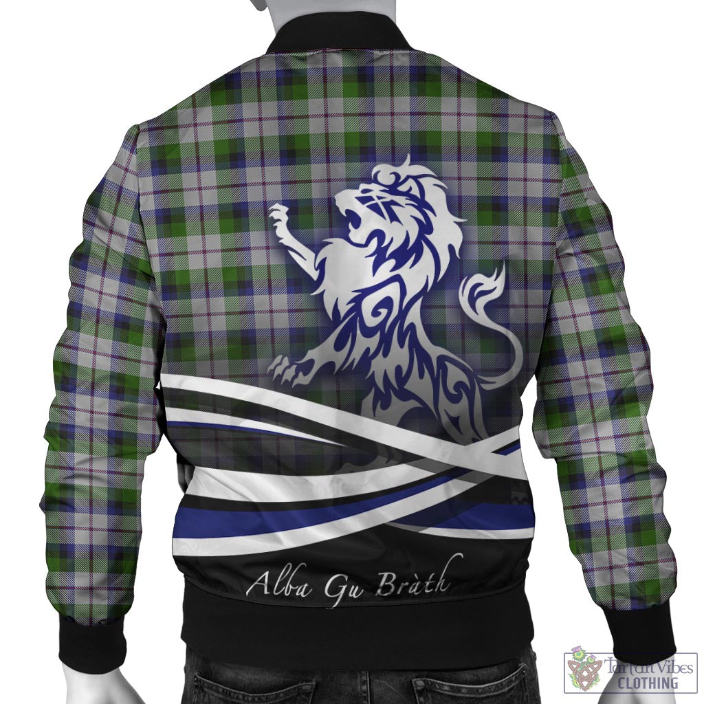 Tartan Vibes Clothing MacNaughton Dress Tartan Bomber Jacket with Alba Gu Brath Regal Lion Emblem