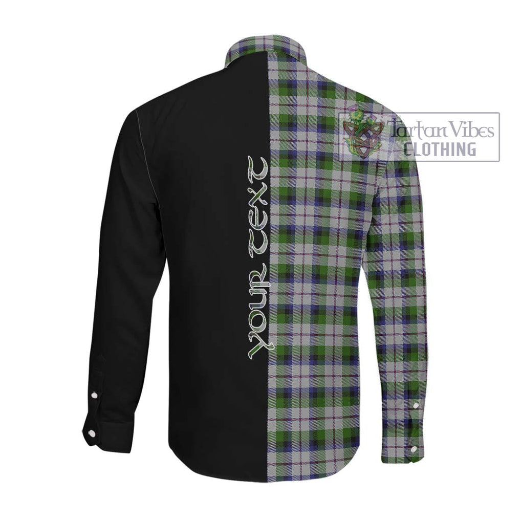 MacNaughton Dress Tartan Long Sleeve Button Shirt with Family Crest and Half Of Me Style Men's Shirt - Tartanvibesclothing Shop