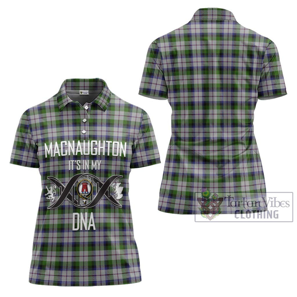 MacNaughton Dress Tartan Women's Polo Shirt with Family Crest DNA In Me Style - Tartanvibesclothing Shop