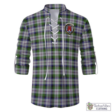 MacNaughton Dress Tartan Men's Scottish Traditional Jacobite Ghillie Kilt Shirt with Family Crest