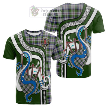 MacNaughton Dress Tartan Cotton T-shirt with Epic Bagpipe Style