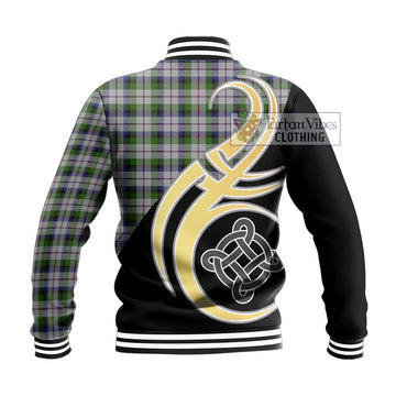 MacNaughton Dress Tartan Baseball Jacket with Family Crest and Celtic Symbol Style