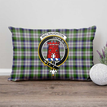 MacNaughton Dress Tartan Pillow Cover with Family Crest