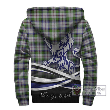 MacNaughton Dress Tartan Sherpa Hoodie with Alba Gu Brath Regal Lion Emblem