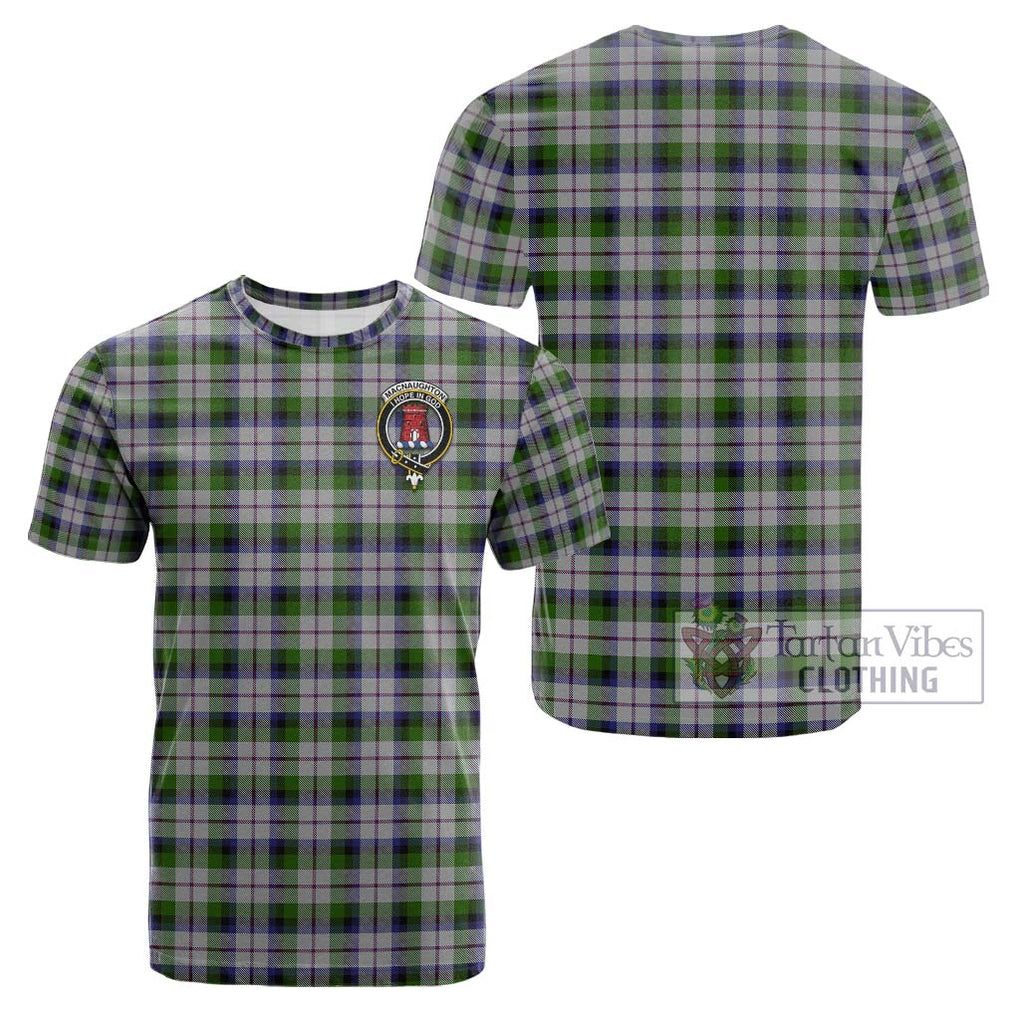 MacNaughton Dress Tartan Cotton T-Shirt with Family Crest Kid's Shirt - Tartanvibesclothing Shop