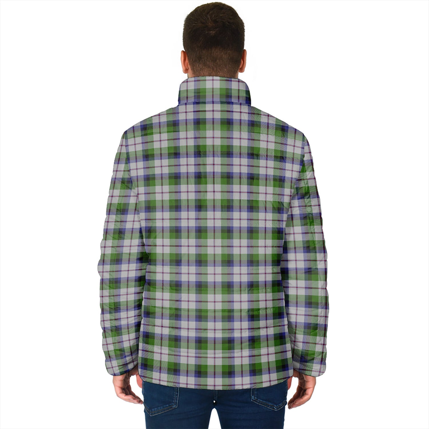 MacNaughton Dress Tartan Padded Jacket with Family Crest - Tartan Vibes Clothing