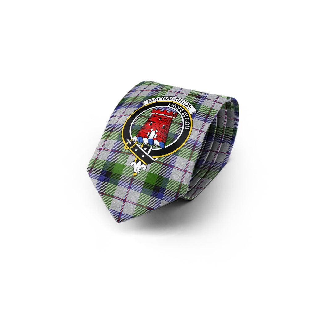 MacNaughton Dress Tartan Classic Necktie with Family Crest - Tartan Vibes Clothing