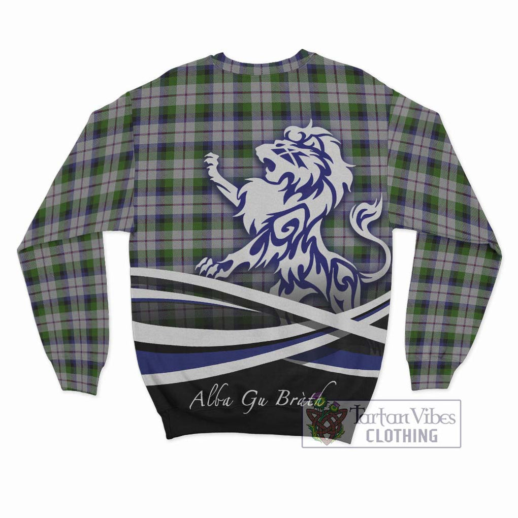 MacNaughton Dress Tartan Sweatshirt with Alba Gu Brath Regal Lion Emblem - Tartanvibesclothing Shop