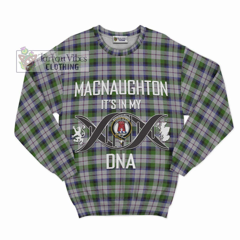 MacNaughton Dress Tartan Sweatshirt with Family Crest DNA In Me Style - Tartanvibesclothing Shop