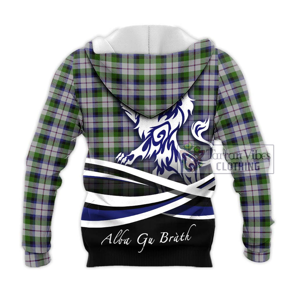 MacNaughton Dress Tartan Knitted Hoodie with Alba Gu Brath Regal Lion Emblem - Tartanvibesclothing Shop