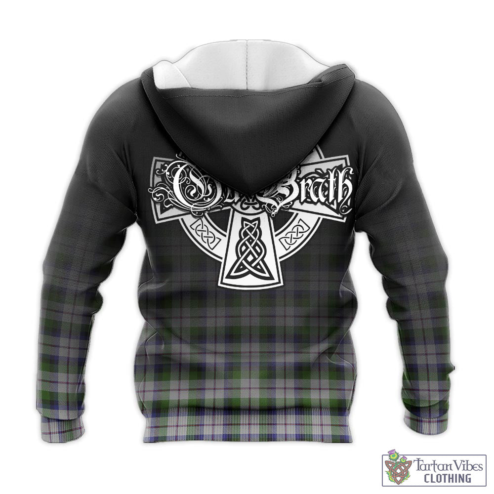 Tartan Vibes Clothing MacNaughton Dress Tartan Knitted Hoodie Featuring Alba Gu Brath Family Crest Celtic Inspired