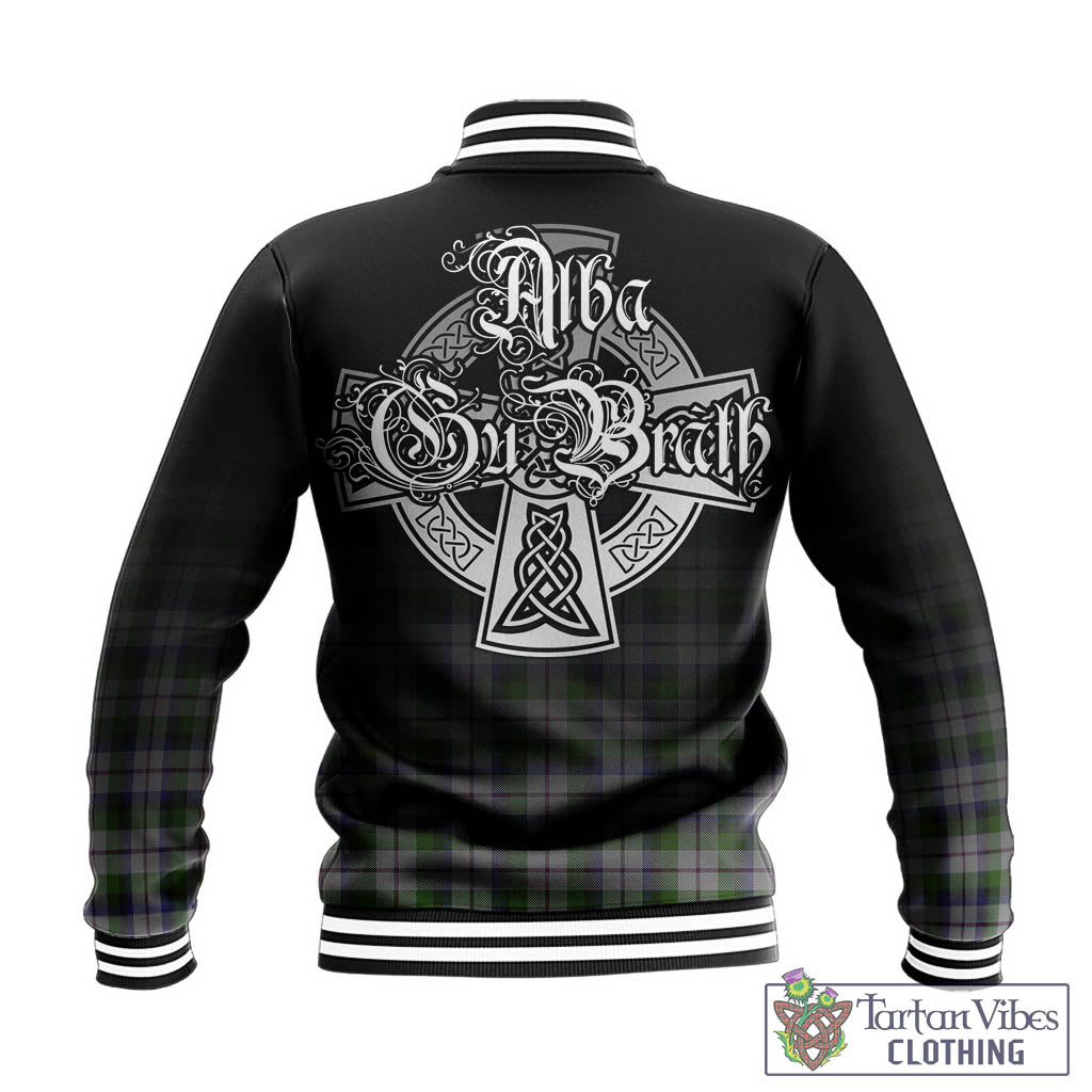 Tartan Vibes Clothing MacNaughton Dress Tartan Baseball Jacket Featuring Alba Gu Brath Family Crest Celtic Inspired