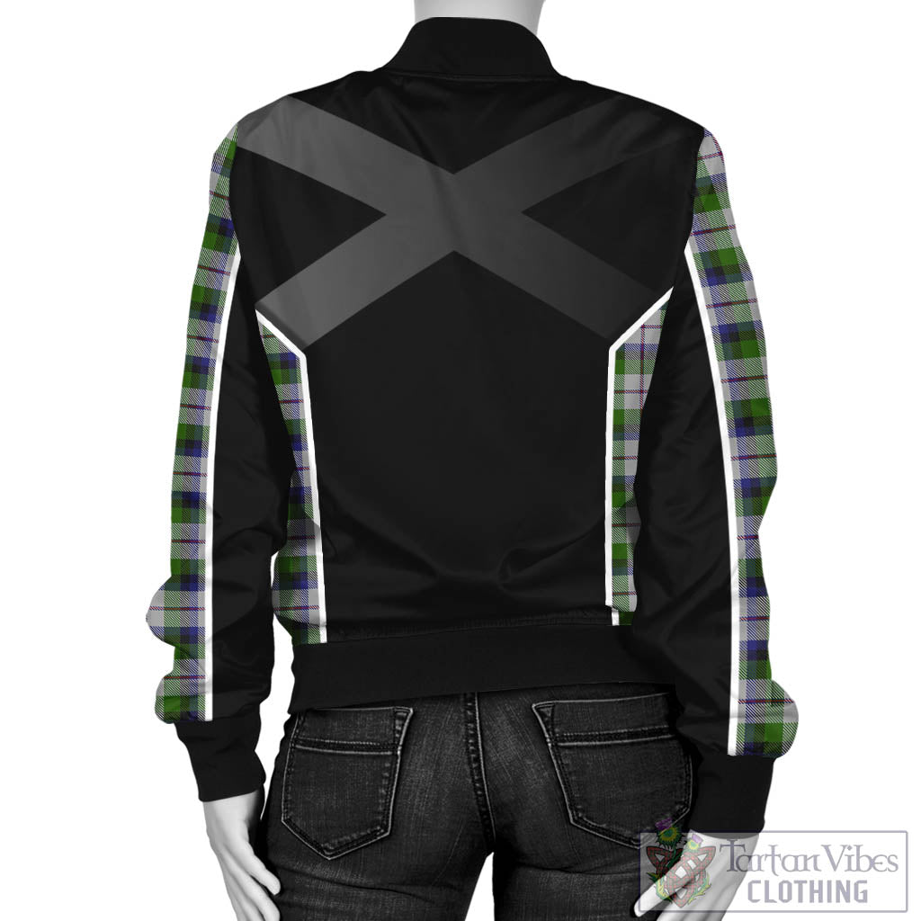 Tartan Vibes Clothing MacNaughton Dress Tartan Bomber Jacket with Family Crest and Scottish Thistle Vibes Sport Style