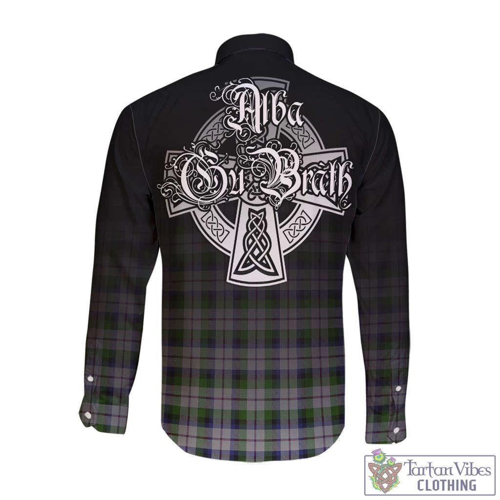 Tartan Vibes Clothing MacNaughton Dress Tartan Long Sleeve Button Up Featuring Alba Gu Brath Family Crest Celtic Inspired