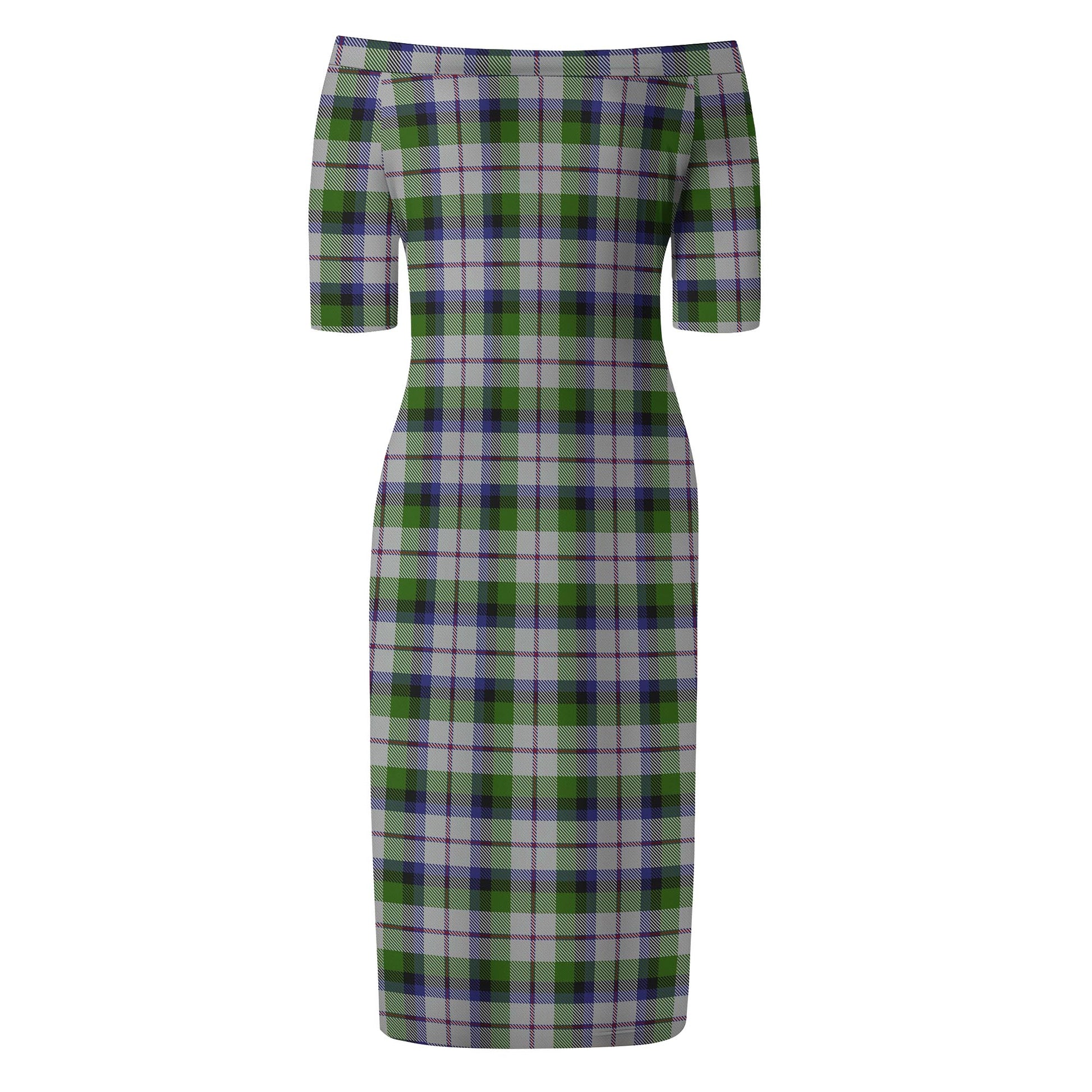 MacNaughton Dress Tartan Off Shoulder Lady Dress - Tartanvibesclothing