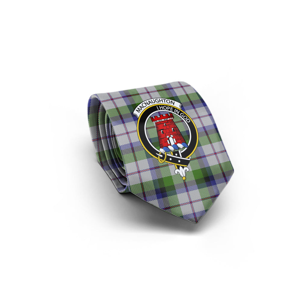 MacNaughton Dress Tartan Classic Necktie with Family Crest - Tartan Vibes Clothing