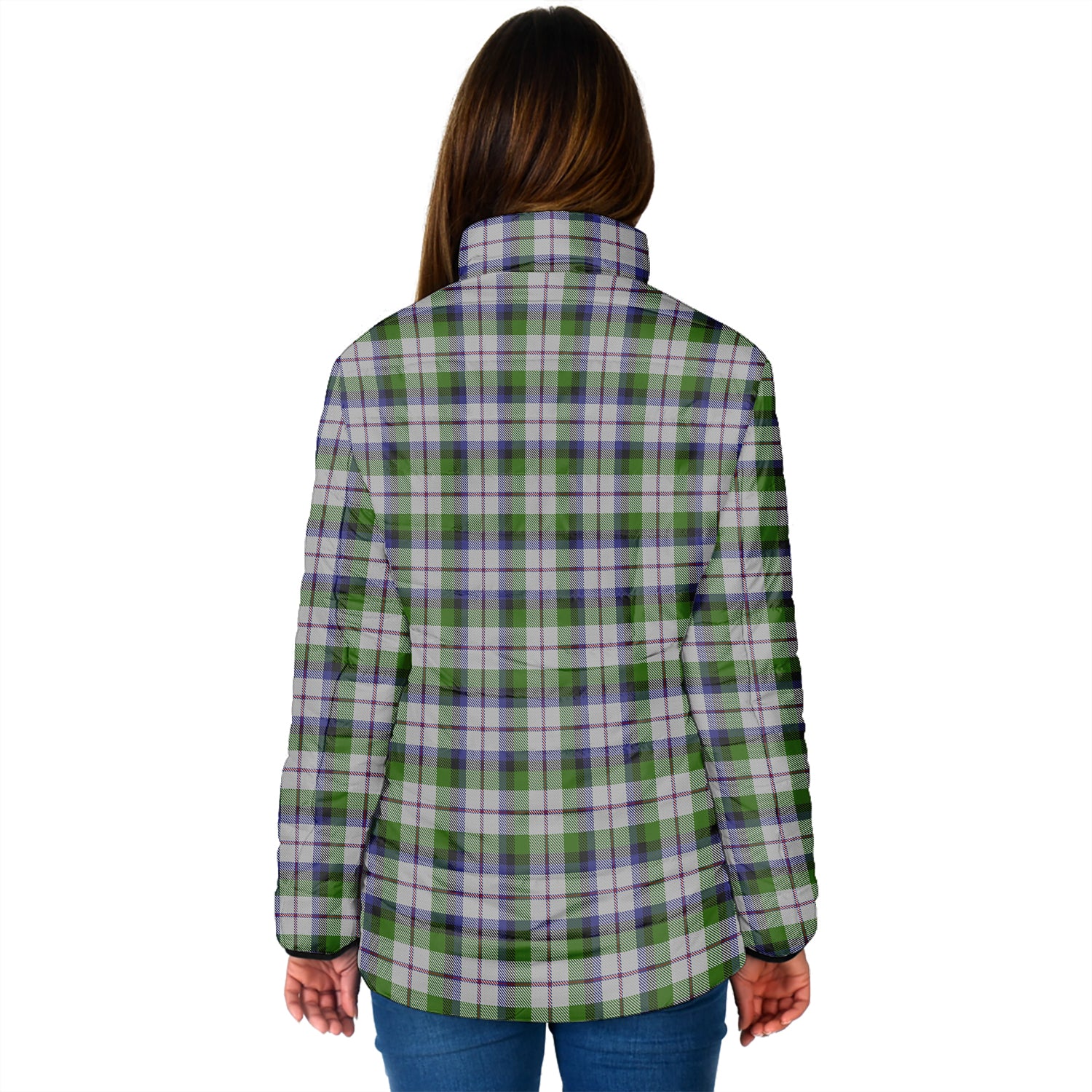 MacNaughton Dress Tartan Padded Jacket with Family Crest - Tartan Vibes Clothing