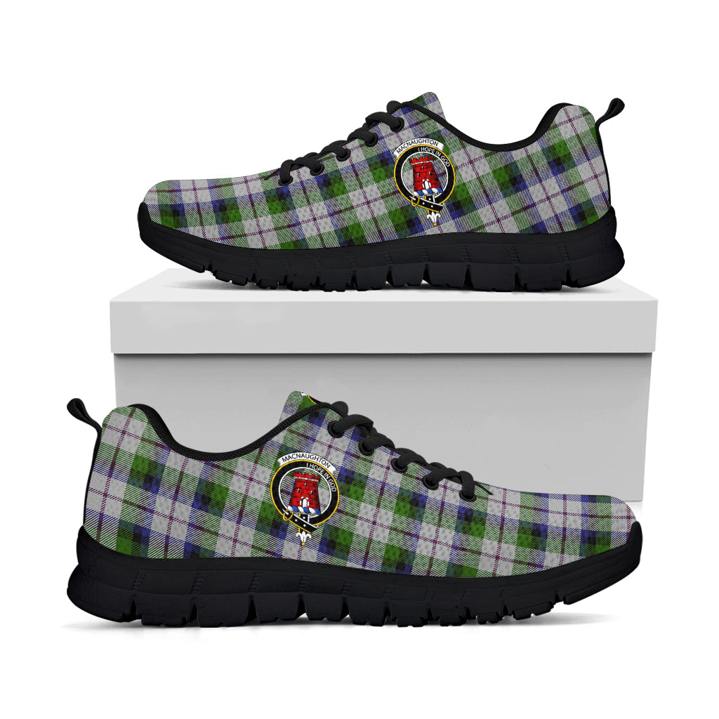 MacNaughton Dress Tartan Sneakers with Family Crest - Tartan Vibes Clothing