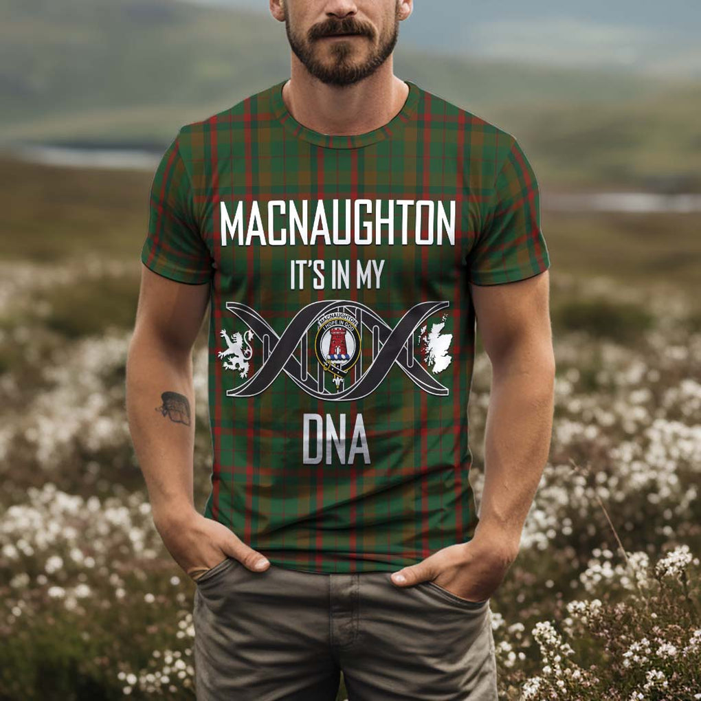 MacNaughton Hunting Tartan T-Shirt with Family Crest DNA In Me Style Kid's Shirt - Tartan Vibes Clothing