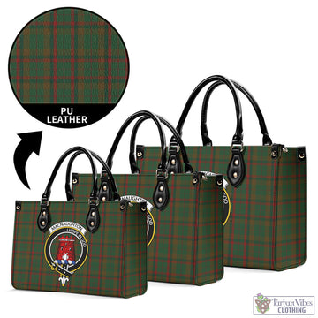 Macnaughton Hunting Tartan Luxury Leather Handbags with Family Crest