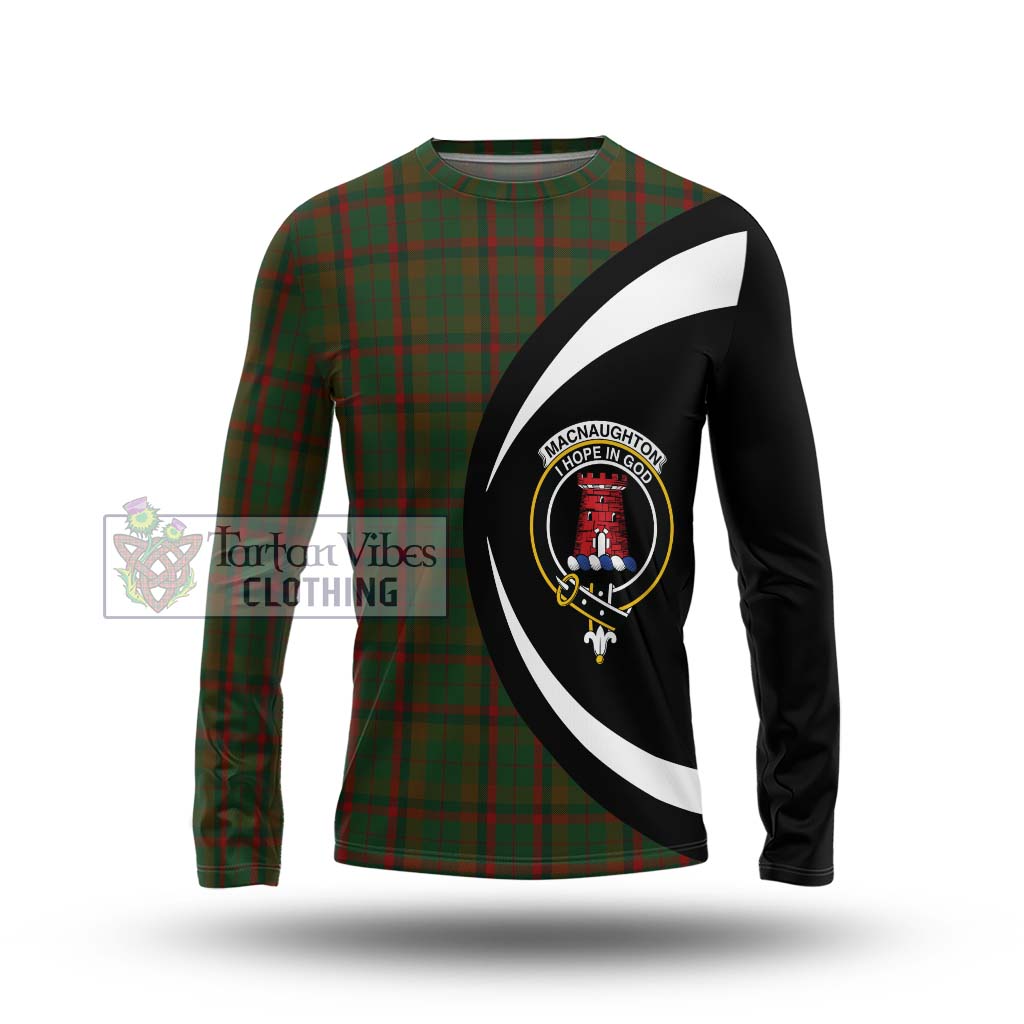 MacNaughton Hunting Tartan Long Sleeve T-Shirt with Family Crest Circle Style Unisex - Tartan Vibes Clothing