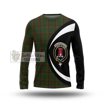 MacNaughton Hunting Tartan Long Sleeve T-Shirt with Family Crest Circle Style