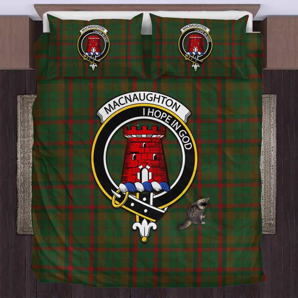 Macnaughton Hunting Tartan Bedding Set with Family Crest US Bedding Set - Tartan Vibes Clothing